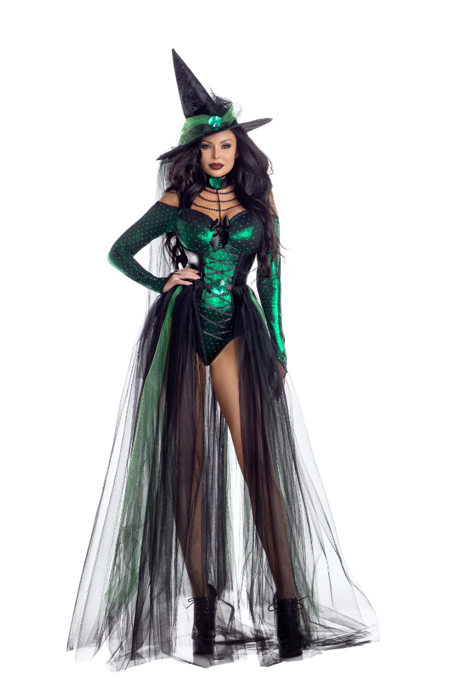 Deluxe Emerald Witch Costume Green Adult main image 0
