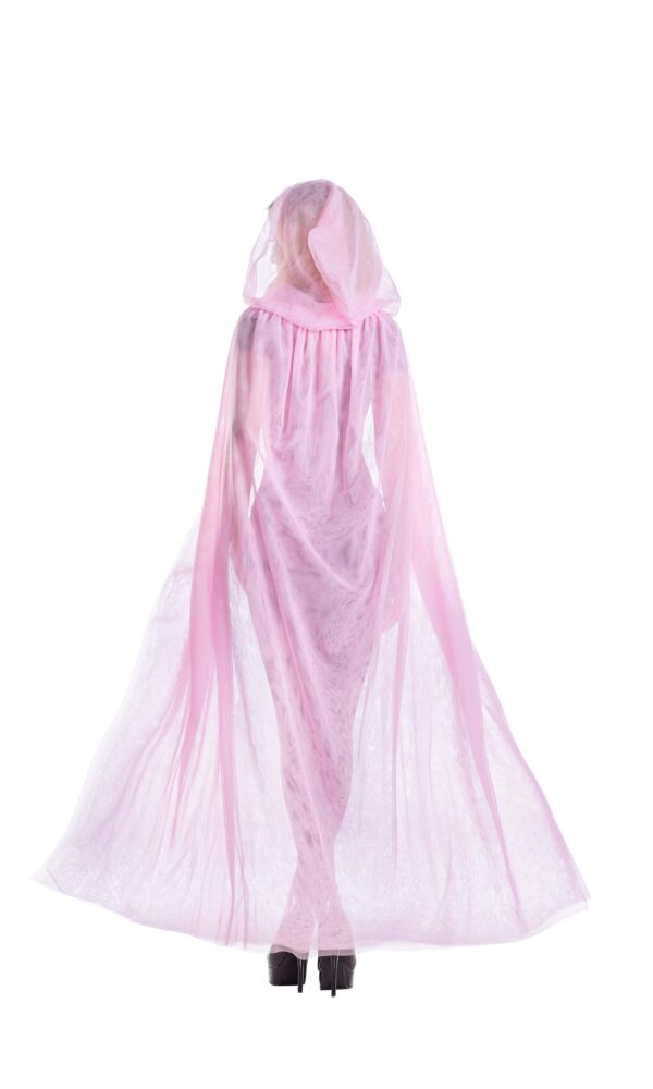 Pink Mesh Hooded Cape-2