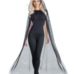 Black Mesh Hooded Cape-1